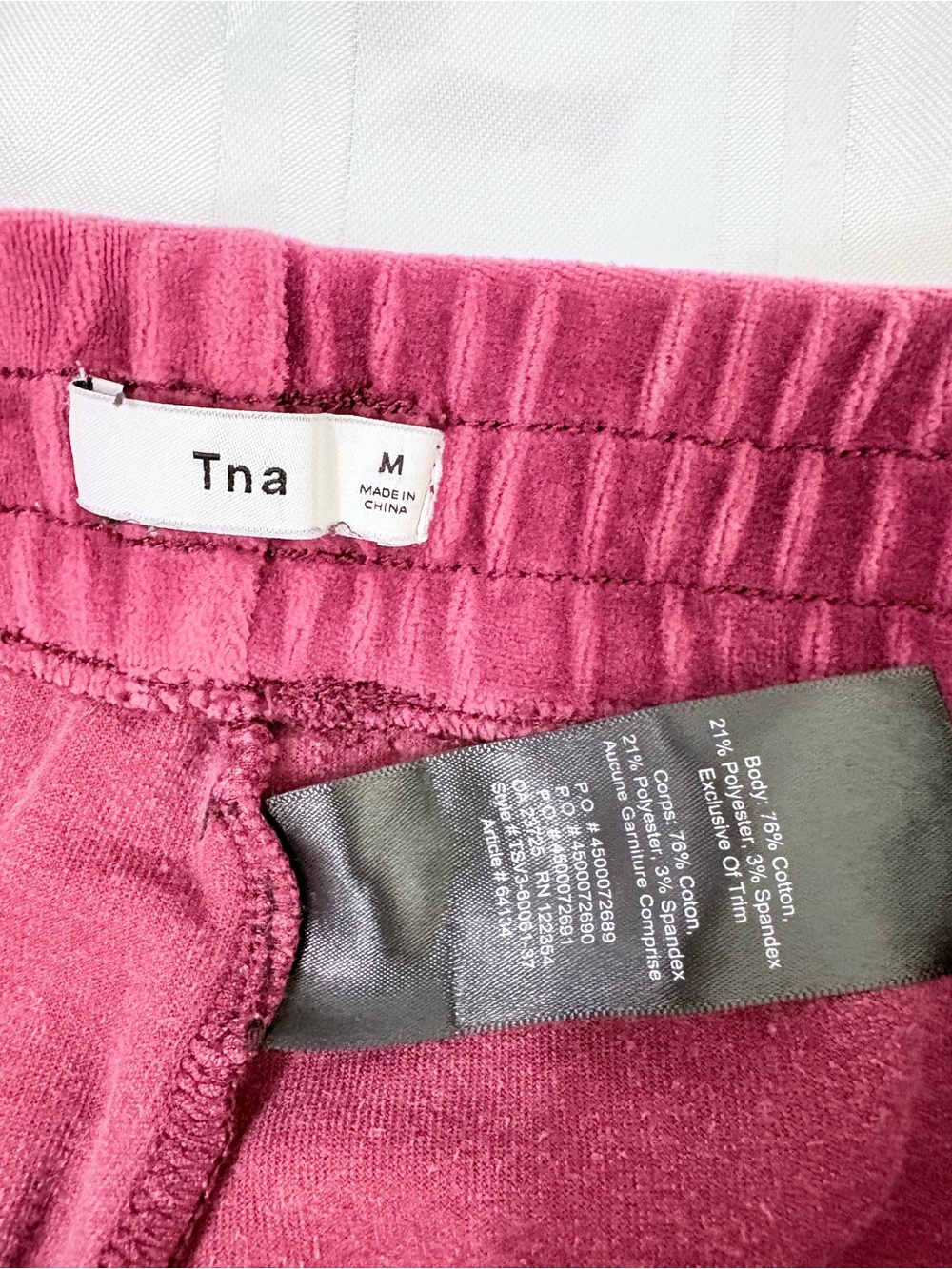 TNA Aritzia Dusty Rose Pink Velour Velvet Jogger Sweatpants Sz Medium - Picture 3 of 7